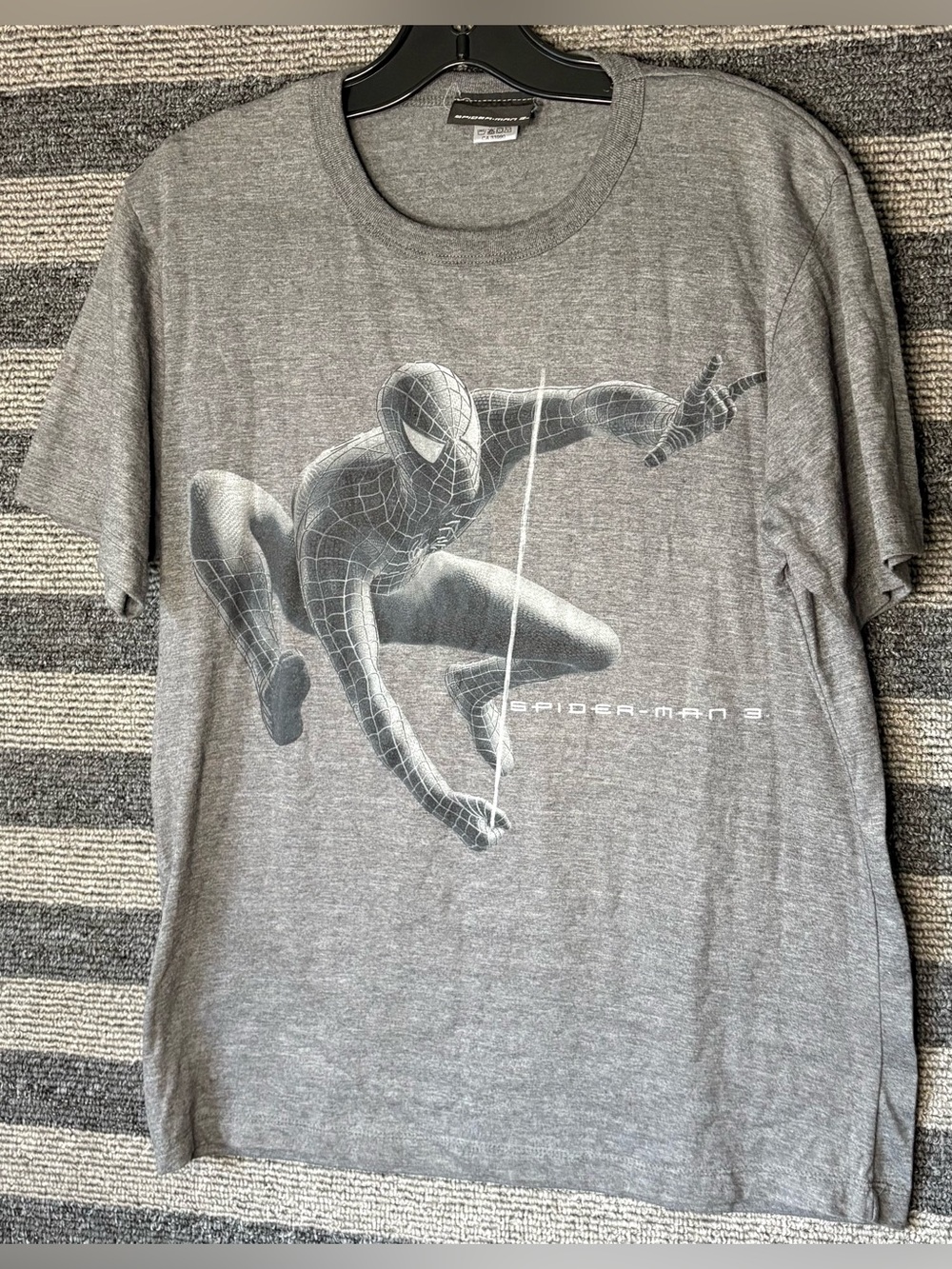 Vintage Marvel Spiderman-3 Men's Gray Short Sleeve Graphic T-Shirt Medium